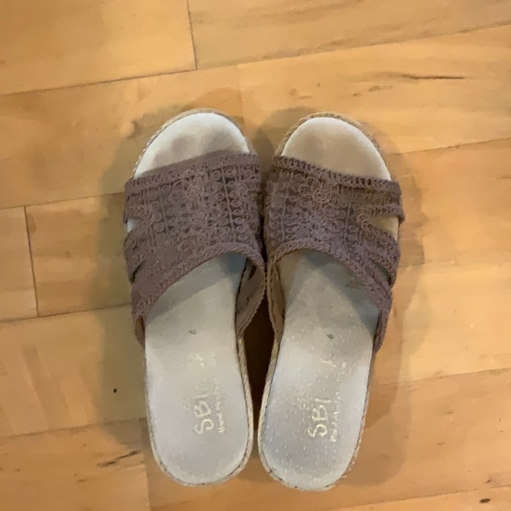 Macrame wedge sandal